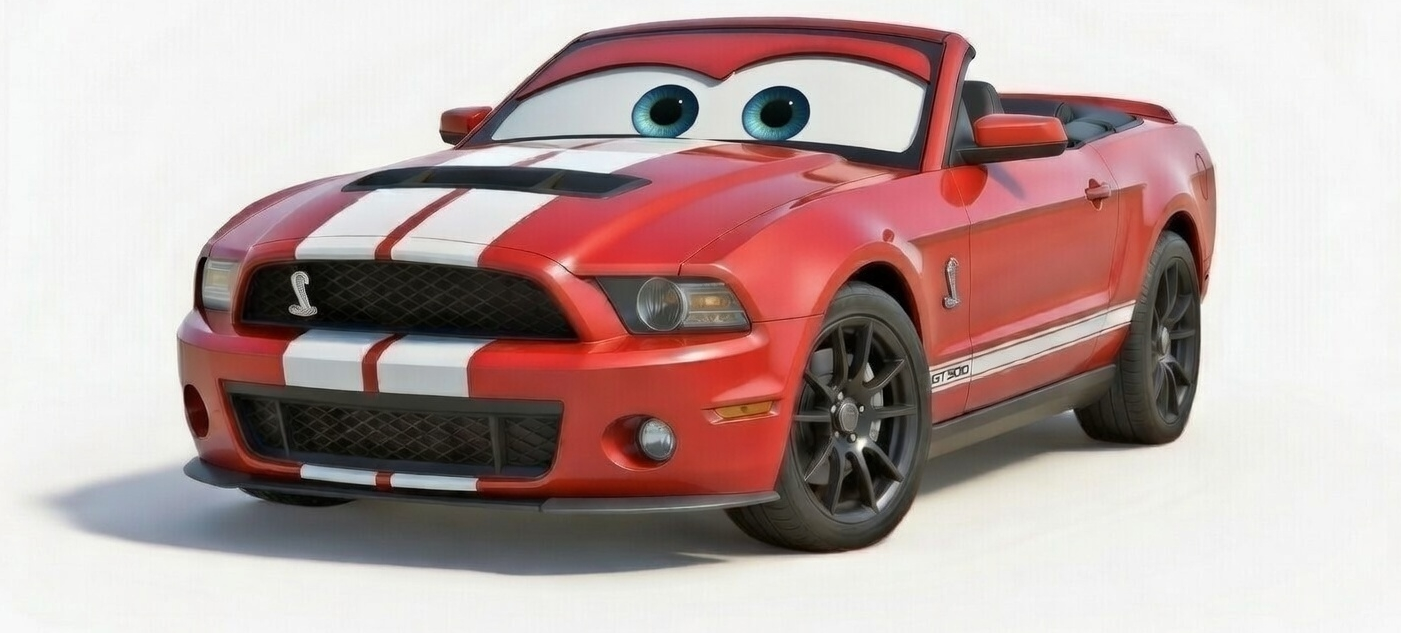 Kenny LeMans, ¾ view, Race Red 2014 Shelby GT500 convertible